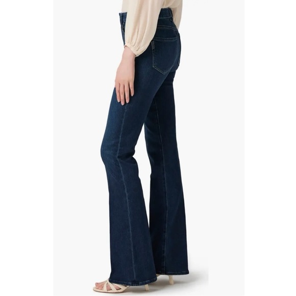 Paige Manhattan Jeans High Bootcut Flare Dark Wash Stretch Denim Blue Classic 32 - Picture 3 of 13